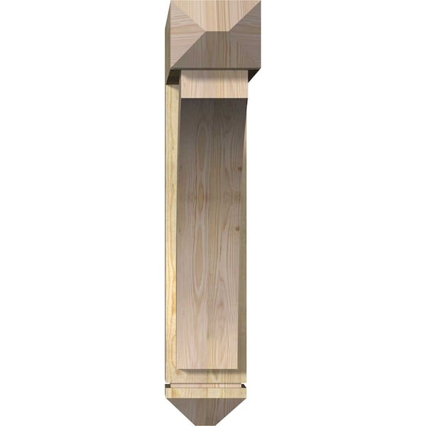 Thorton Arts And Crafts Rough Sawn Bracket W/ Offset Brace, Douglas Fir, 8W X 34D X 40H